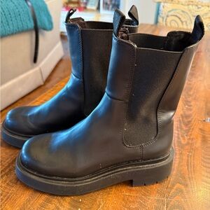 H&M Black Platform Chelsea Chunky Lug Sole Boots, Whimsigoth